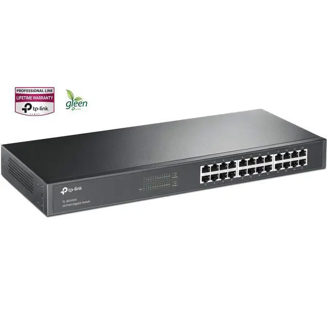 Alt view image 4 of 4 - TP-Link 24-Port Gigabit Ethernet Unmanaged Switch | Plug and Play | Metal | Rackmount | Fanless | Limited Lifetime (TL-SG1024)