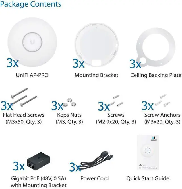 Alt view image 10 of 11 - Ubiquiti UniFi UAP-Pro-3 3PACK Access Point 5GHz + TS-8-PRO TOUGHSwitch PoE 150W