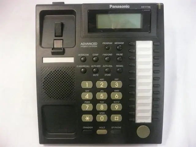Alt view image 3 of 3 - KX-T7735-B Panasonic 24 Button Speakerphone Telephone w/ 3-Line Backlit LCD & Hands-Free Answer Back