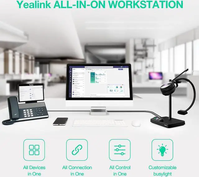 Alt view image 7 of 13 - Yealink WH62-Mono DECT Wireless Mono Headset Microsoft Teams Version
