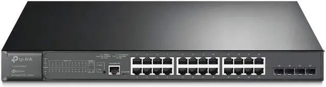 Alt view image 17 of 20 - TP-Link JetStream 28-Port Gigabit L2 Managed Switch with 24-Port PoE+ - 24 Ports - Manageable - 2 Layer Supported - Modular - 4 SFP Slots - 463.80 W Power Consumption - 384 W PoE Budget - Optical Fibe