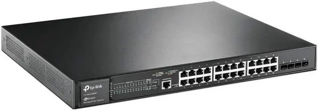 Alt view image 18 of 20 - TP-Link JetStream 28-Port Gigabit L2 Managed Switch with 24-Port PoE+ - 24 Ports - Manageable - 2 Layer Supported - Modular - 4 SFP Slots - 463.80 W Power Consumption - 384 W PoE Budget - Optical Fibe