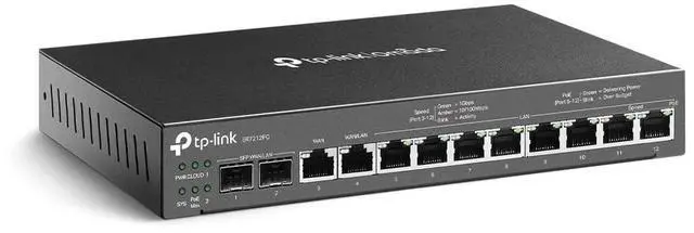 Alt view image 6 of 18 - TP-Link ER7212PC | Omada Router, PoE Switch & Controller 3-in-1 Gigabit VPN Router | Up to 4 WAN | 8 PoE+ LAN Port @ 110W | Fanless | Easy Installation | Load Balance