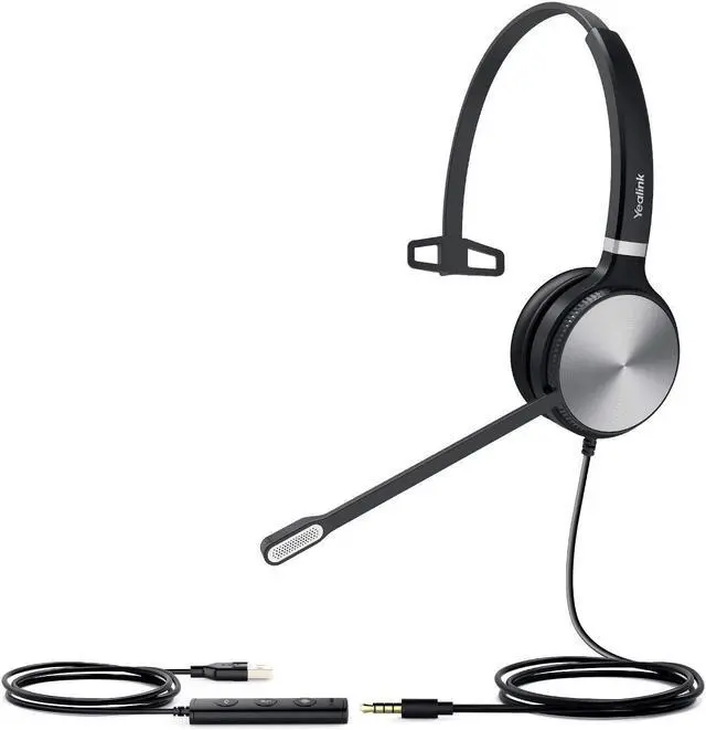 Main image of Yealink Teams Certified Telephone Headset Microphone USB Wired UH36 UH34 Noise Cancelling with Mic for Computer PC Laptop Stereo for Calls and Music 3.5mm Jack (UH36-MONO, Teams Optimized)