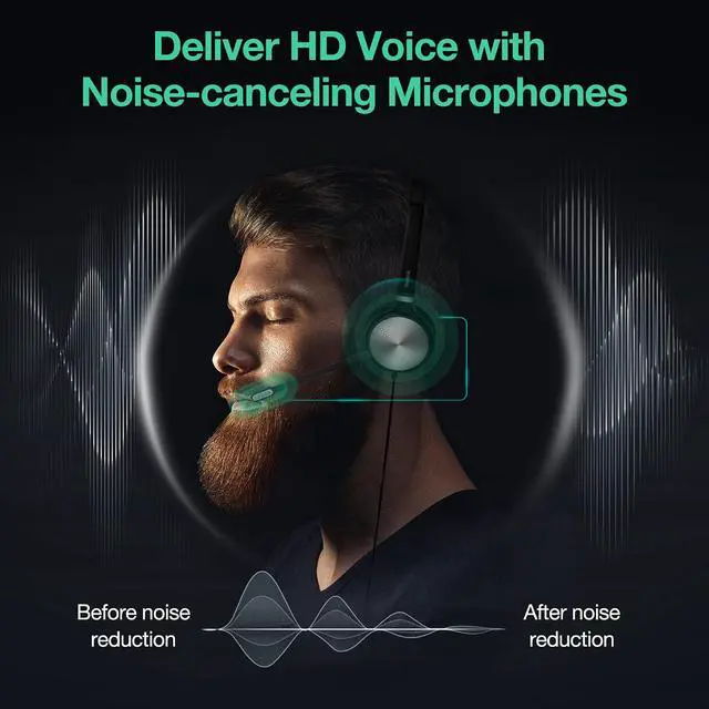 Alt view image 3 of 6 - Yealink Teams Certified Telephone Headset Microphone USB Wired UH36 UH34 Noise Cancelling with Mic for Computer PC Laptop Stereo for Calls and Music 3.5mm Jack (UH36-MONO, Teams Optimized)