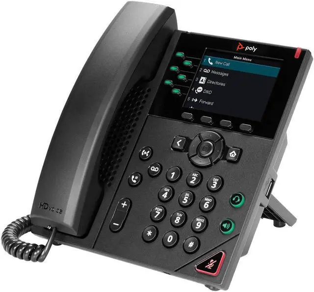 Alt view image 11 of 12 - Poly 350 Corded Desktop Wall Mountable IP Phone Black TAA PoE ONLY 220048830025