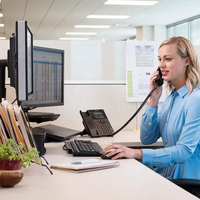 Alt view image 12 of 12 - Poly 350 Corded Desktop Wall Mountable IP Phone Black TAA PoE ONLY 220048830025