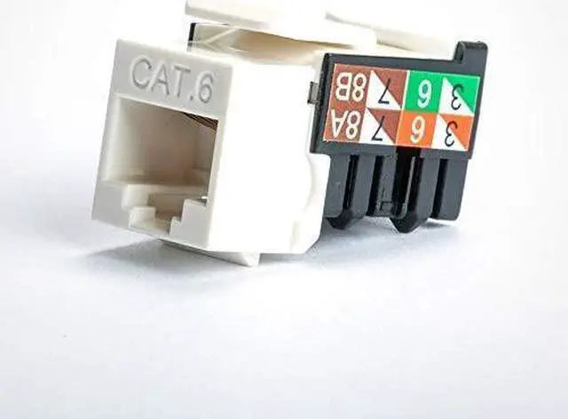 Main image of Vertical Cable CAT6 RJ45 Keystone Jack, V-Max Series - White Color - (25 pack) High Quality Data Outlet Female 352-V2710/WH/25