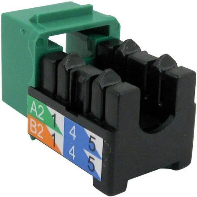 Alt view image 2 of 3 - Vertical Cable CAT6 RJ45 Keystone Jack, V-Max Series - Green Color - (50 pack) 352-V2715/GR