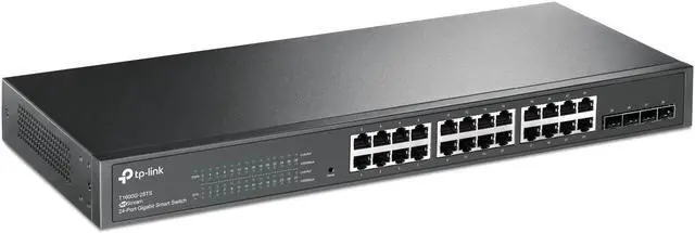 Alt view image 8 of 9 - TP-Link 24 Port Gigabit Switch | Smart Managed Switch w/ 4 SFP Slots | Rackmount | Limited Lifetime Protection | Support L2/L3/L4 QoS, IGMP and Link Aggregation | IPv6 and Static Routing (T1600G-28TS)