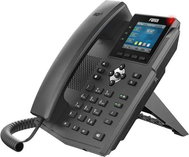 Alt view image 5 of 8 - fanvil x3u enterprise voip phone, 2.8-inch color display, 6 sip lines, dual-port gigabit ethernet, power adapter not included