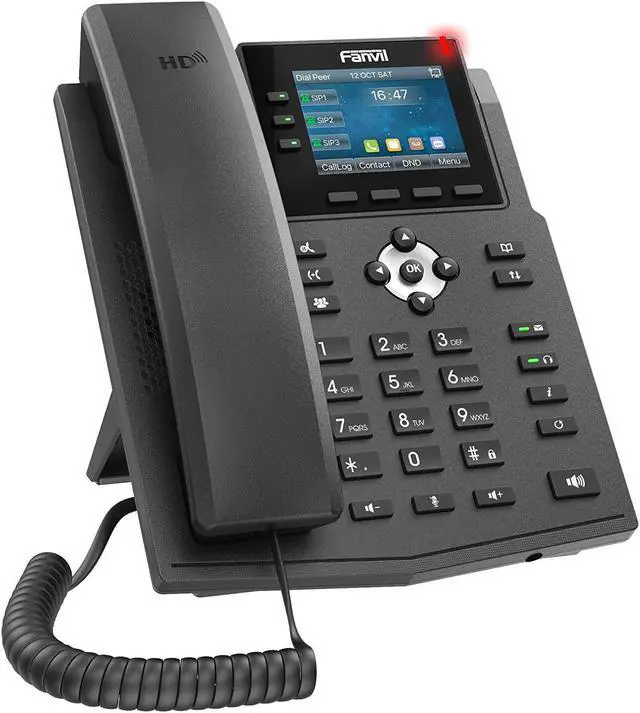 Alt view image 6 of 8 - fanvil x3u enterprise voip phone, 2.8-inch color display, 6 sip lines, dual-port gigabit ethernet, power adapter not included