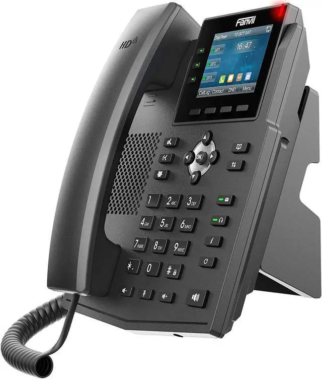 Alt view image 7 of 8 - fanvil x3u enterprise voip phone, 2.8-inch color display, 6 sip lines, dual-port gigabit ethernet, power adapter not included