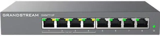 Main image of Grandstream GWN7711P Managed Switch, Layer 2-Lite, 8 x GigE, 4 x PoE/PoE+ or +24VDC Output Mode