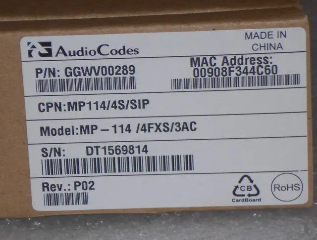 Alt view image 4 of 9 - Audiocodes MP114 4FXS Ports - SIP Telephony MP114/4S/SIP