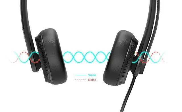 Alt view image 8 of 9 - Yealink YHS34-DUAL Wideband Headset for Yealink IP Phones
