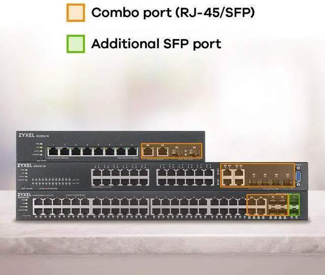 Alt view image 7 of 7 - ZyXEL 8-Port Gigabit L2+ Managed and Nebula Pro Cloud Managed Switch with 2 SFP Uplinks, GS2220-10