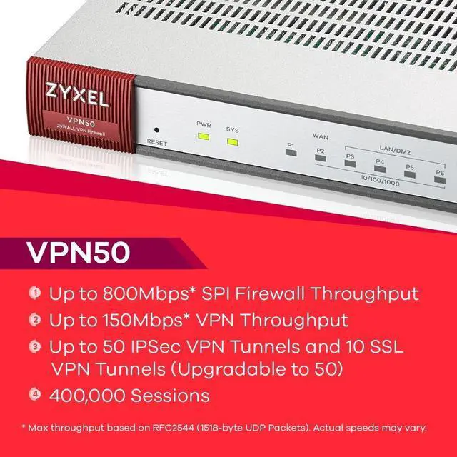 Alt view image 5 of 9 - VPN50 SPI Fwall 150Mbps VPN