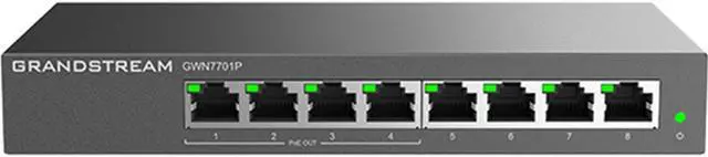 Main image of Grandstream Layer 2 Unmanaged PoE Switch, 8 x GigE (4 x PoE), Metal Case GWN7701P
