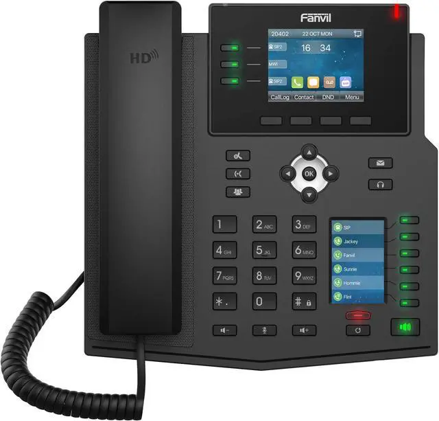 Alt view image 2 of 4 - fanvil x4u gigabit sip enterprise desktop phone with dual-color lcd display