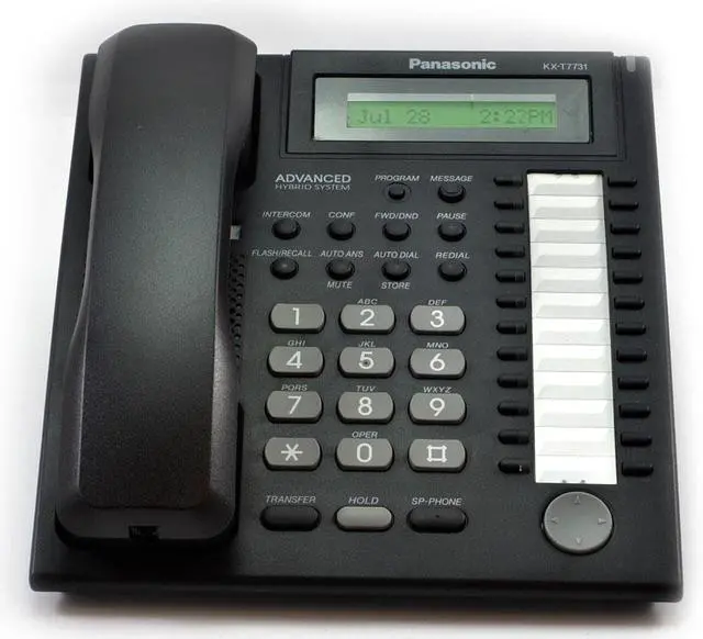 Alt view image 2 of 2 - Panasonic KX-T7731 24 Button Display Phone Black (Refurbished)
