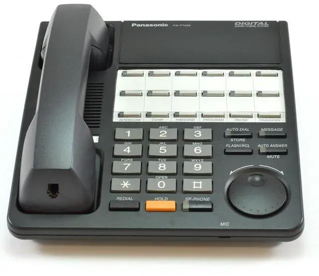 Alt view image 2 of 2 - Panasonic KX-T7420 12-Button Non-Display Speakerphone Black- (Refurbished)