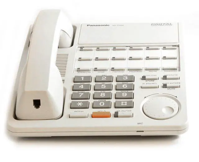 Alt view image 2 of 2 - Panasonic KX-T7420 12-Button Non-Display Speakerphone White - (Refurbished)