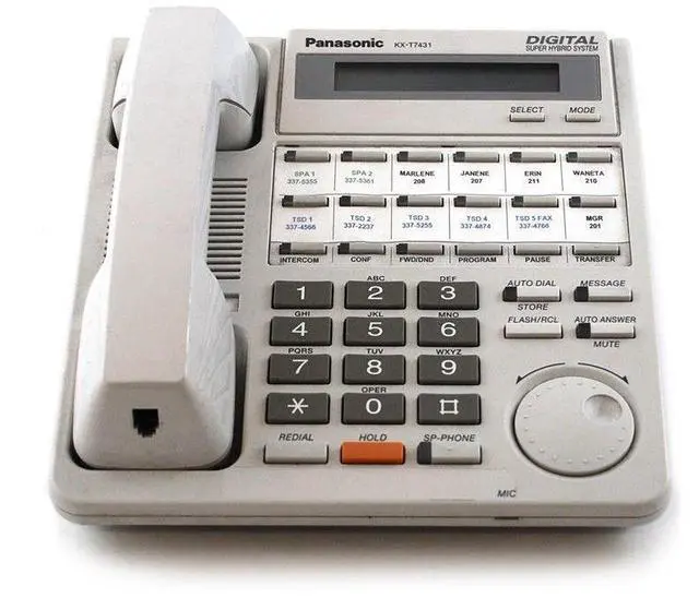 Alt view image 2 of 2 - Panasonic KX-T7431 White 1-Line Backlit LCD Display (Refurbished)