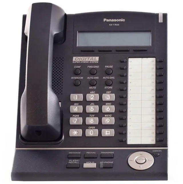 Alt view image 7 of 7 - Panasonic KX-T7633B-R Digital Corded Phone W/ 3-Line Backlit LCD Display And 24 Programmable Line Buttons