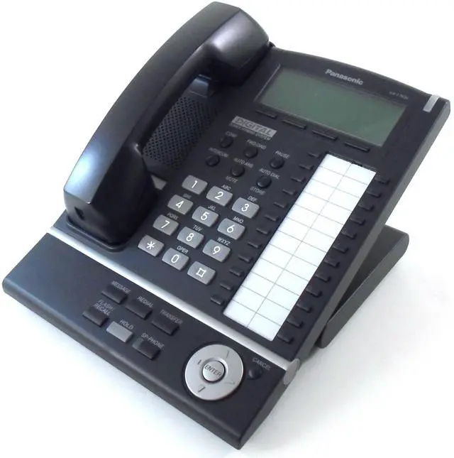 Alt view image 2 of 5 - Panasonic KX-T7636-B 24-Button 6-Line Backlit LCD Display Speakerphone - Black (Refurbished)