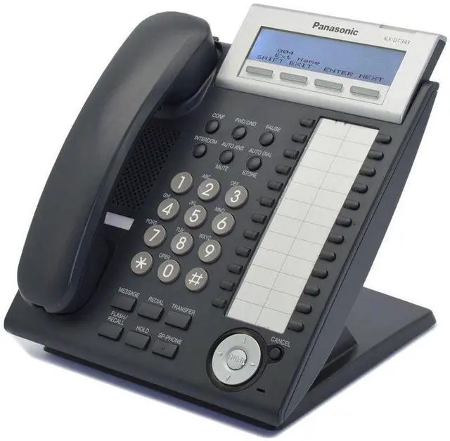 Alt view image 5 of 6 - Panasonic KX-DT343-B-R Digital Corded Phone W/ 3-Line Backlit LCD Display And Bluetooth Module Compatibility