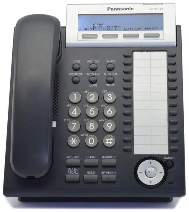 Alt view image 6 of 6 - Panasonic KX-DT343-B-R Digital Corded Phone W/ 3-Line Backlit LCD Display And Bluetooth Module Compatibility