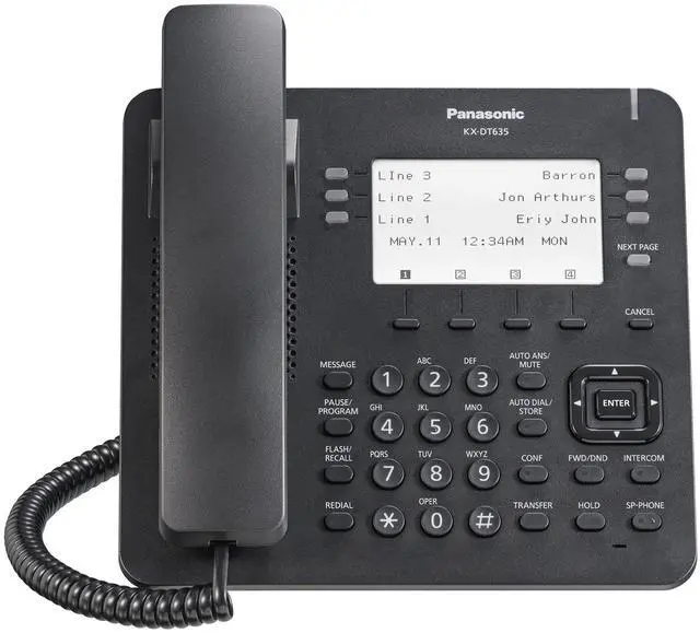 Alt view image 3 of 3 - Panasonic KX-DT635-B Black Digital Display Speakerphone (Refurbished)