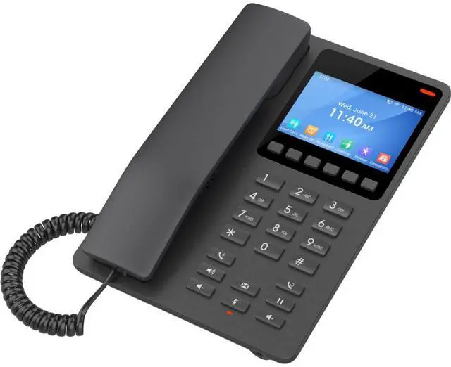 Alt view image 2 of 2 - Grandstream Desktop Hotel Phone, 3.5" Color LCD, PoE, Black GHP631