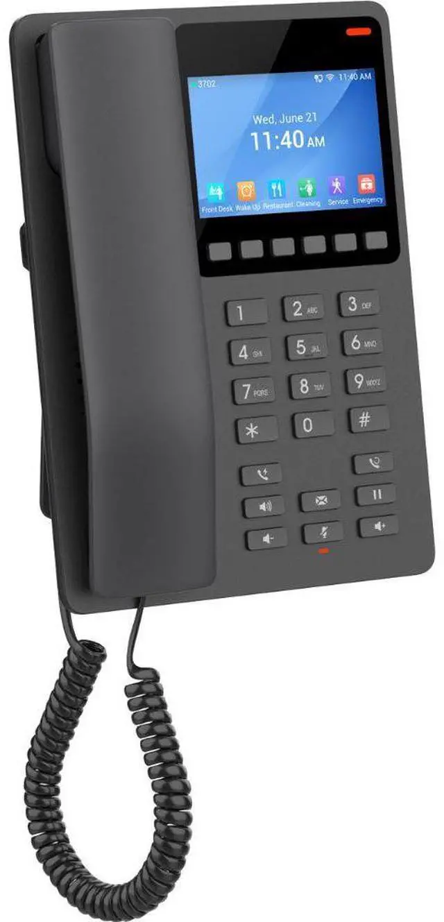 Alt view image 2 of 3 - Grandstream Desktop Hotel Phone, 3.5" Color LCD, PoE, Dual-band WiFi 6, Black GHP631W