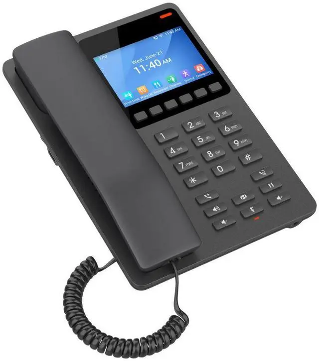 Alt view image 3 of 3 - Grandstream Desktop Hotel Phone, 3.5" Color LCD, PoE, Dual-band WiFi 6, Black GHP631W