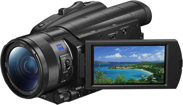 Alt view image 6 of 10 - Sony Handycam FDR-AX700 4K HD Video Camera Camcorder (Intl Model) With 128GB Memory Card + Carrying Case + HDMI Cable and more - Starter Kit