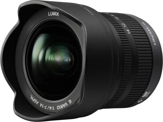 Main image of PANASONIC LUMIX G VARIO LENS, 7-14MM, F4.0 ASPH., MIRRORLESS MICRO FOUR THIRDS, H-F007014 (USA BLACK)