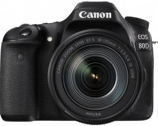 Alt view image 3 of 4 - Canon EOS 80D DSLR Camera with 18-135mm Lens (1263C006) W/ Bag, Extra Battery, LED Light, Mic, Filters, Tripod, Monitor and More - Professional Bundle
