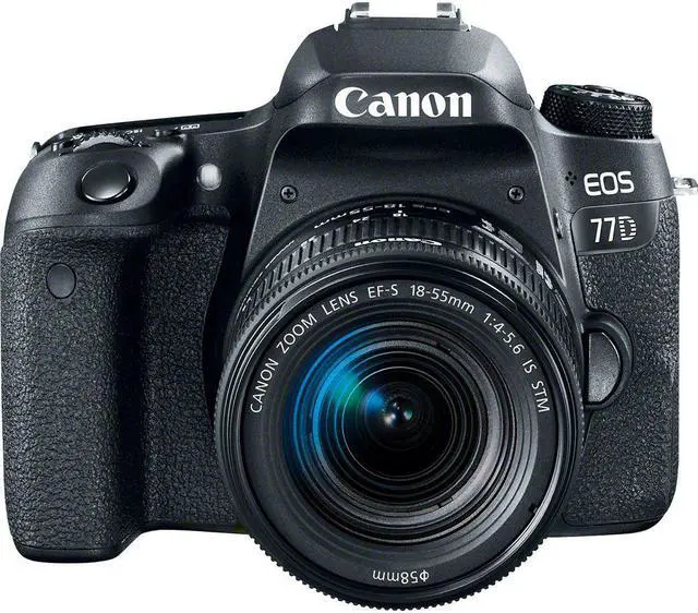 Alt view image 2 of 4 - Canon EOS 77D DSLR Camera & 18-55mm is STM Lens & 55-250mm is II Lens + UV FLD CPL Filter Kit + 4 PC Macro Kit + Wide Angle & Telephoto Lens + Case + Tripod + Card Reader - Intl Model