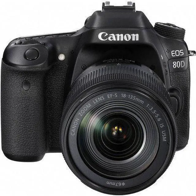 Alt view image 4 of 4 - Canon EOS 80D DSLR Camera with 18-135mm Lens (1263C006) W/ Bag, Extra Battery, LED Light, Mic, Filters, Tripod, Monitor and More - Professional Bundle