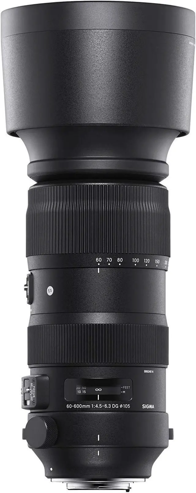 Alt view image 16 of 20 - Sigma 60-600mm f/22-32 Fixed Zoom F4.5-6.3 DG OS HSM Camera Lenses, Black (730954), Canon EF