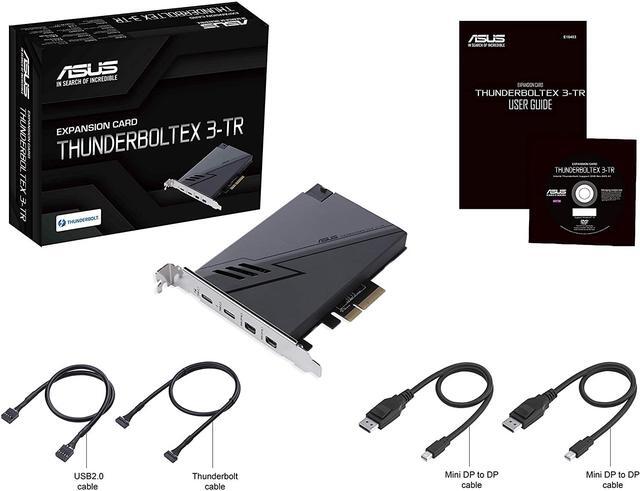 Alt view image 7 of 10 - ASUS ThunderboltEX 3-TR Expansion Card for Z490 (Intel 10th Gen CPUs) Motherboard (PCIe 3.0 x4 Interface, 2 x Thunderbolt 3 USB Type-C Ports with 100w USB Quick Charge, 2 x Mini DisplayPort in Ports)