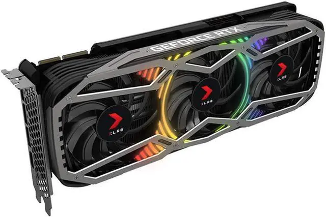 Alt view image 3 of 14 - PNY GeForce RTX 3080 10GB XLR8 Gaming Revel Epic-X RGB Triple Fan Graphics Card LHR