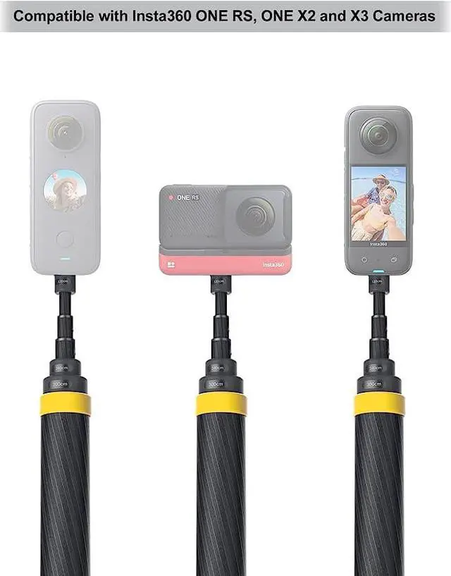 Alt view image 4 of 10 - Insta360 3m 9.8ft Extended Edition Selfie Stick for ONE X2, ONE R, ONE X, ONE Action Camera