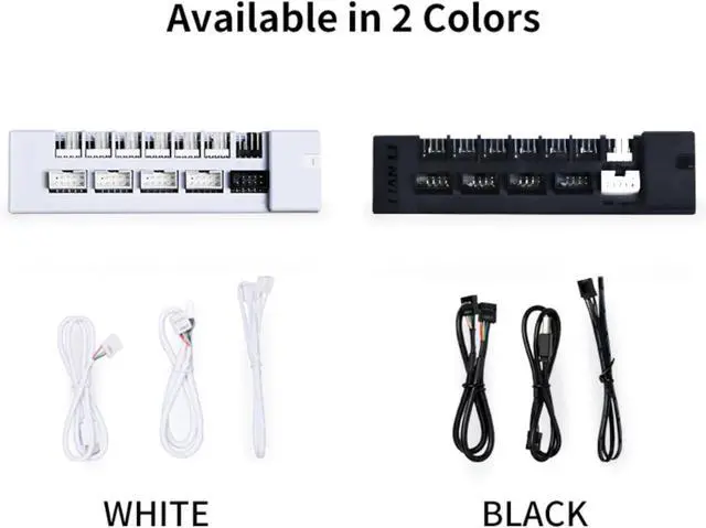 Alt view image 10 of 10 - Lian Li Universal USB & PWM Fan Hub, Fan Controller with 4 USB Headers - 6 Fan Ports - Magnetic Mounting - 5V/4PIN - PSU/Motherboard Universal Case Compatibility - Black  --EG-HUB01B