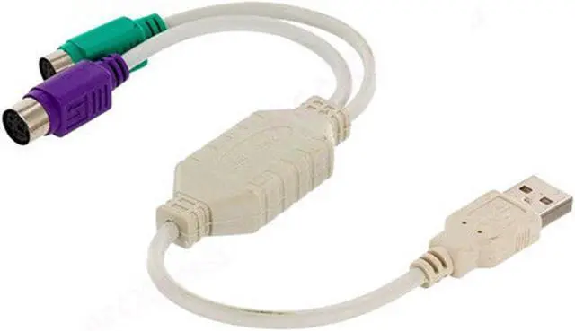 Main image of SANOXY PS/2 Dual PS2 to USB 2.0 Converter Active Adapter Cable for Computer Mouse, Keyboard