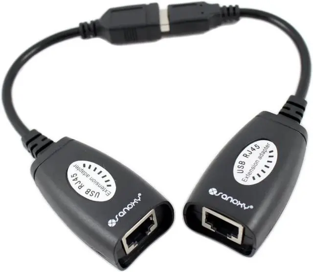 Main image of SANOXY USB to Cat5/5e/6 Extension Cable Adapter Set w/RJ45 Ethernet