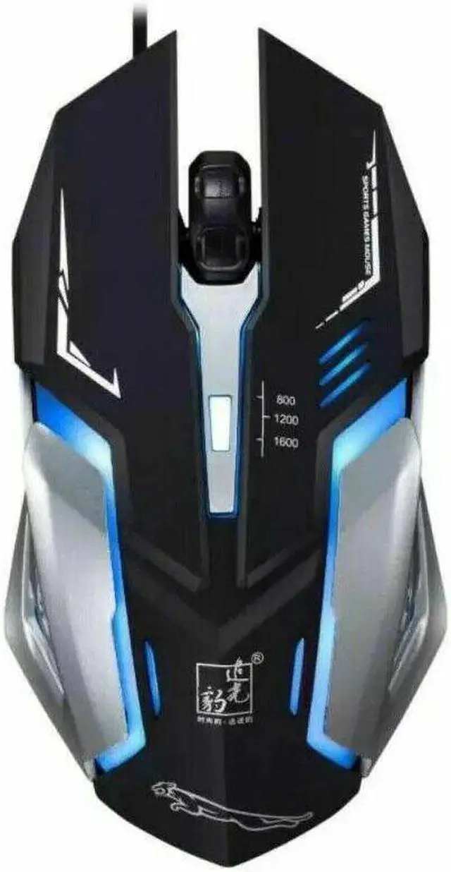 Main image of Gaming Mouse 4 Button USB Wired LED Breathing Fire Button 1600 DPI Laptop PC (BLACK)