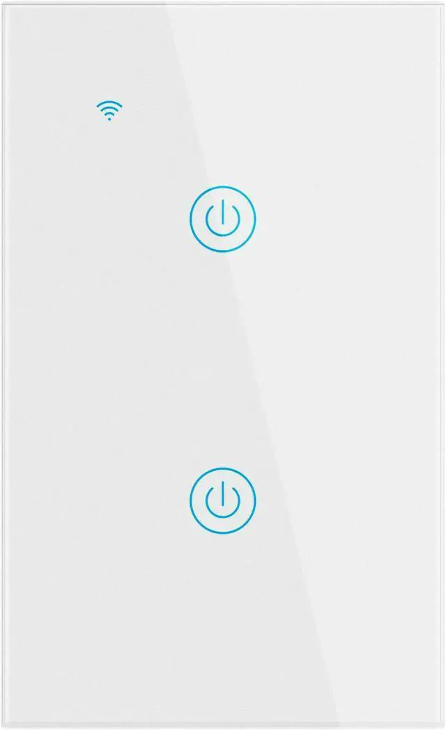 Main image of 2 Gang WiFi Smart Wall Touch Light Switch Glass Panel For Alexa/Google APP